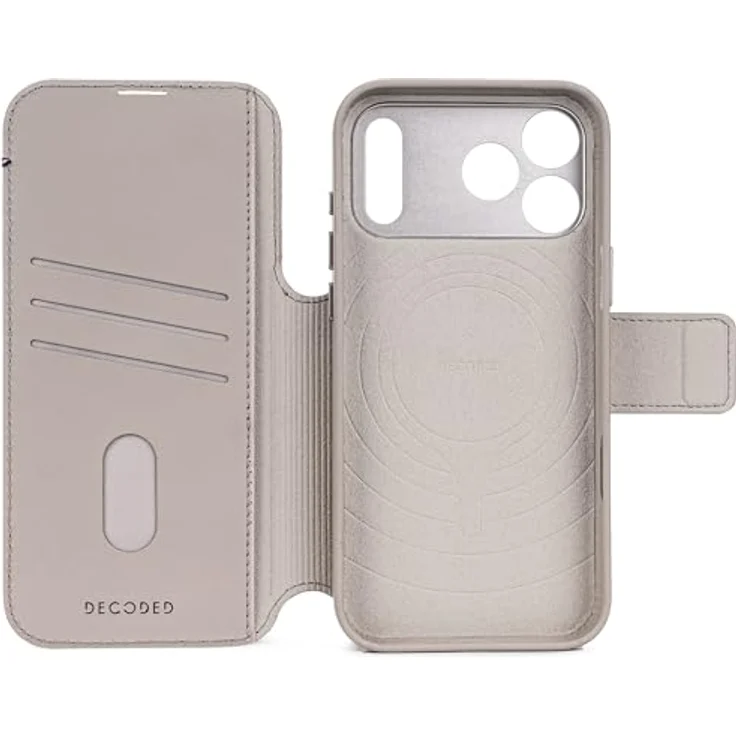 Decoded 2-in-1 Lederhülle für iPhone 17 Pro Max, Abnehmbare Wallet, Premium ECCO Leder, Kompatibel mit MagSafe, Kratzfest, Beige – Bild 4