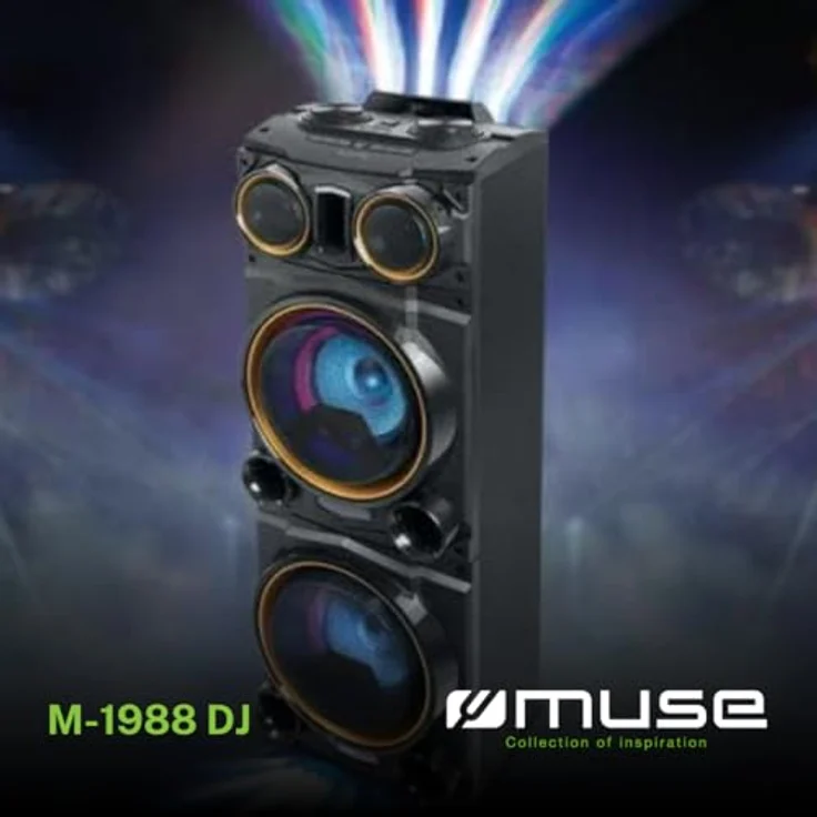 Muse M-1988 Party-Bluetooth-Lautsprecher mit Farbwechsel- & -Strobofunktion im eleganten Holzgehäuse – Bild 3