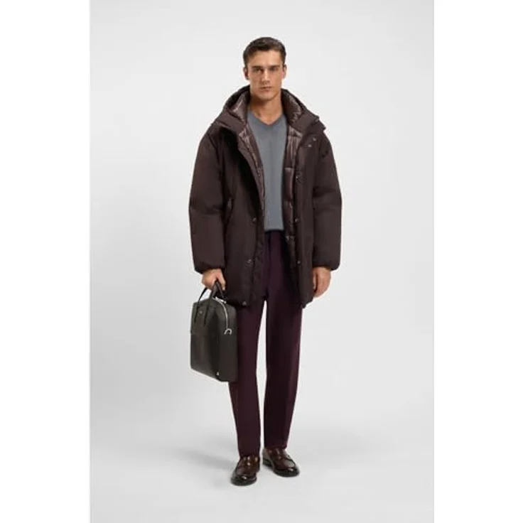 Boss Zair Aktentasche aus Leder, 40 cm mit Laptopfach, dunkelbraun – Bild 5