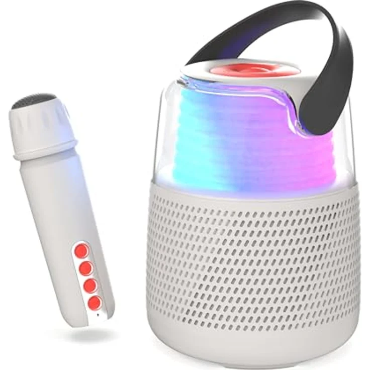 MOB Karaoke Lautsprecher KS-80 grau (5 h, Netzbetrieb, Akkubetrieb), Bluetooth Lautsprecher, Grau – Bild 3