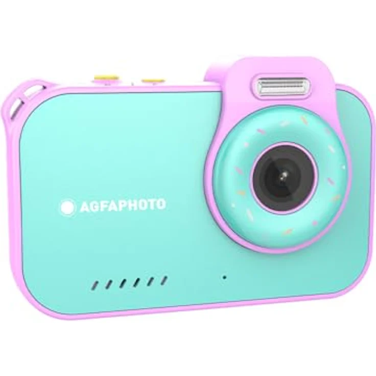 AgfaPhoto Realikids Cam Waterproof 2, wasserdichte Kinderkamera mit 12 MP, HD-Video, Selfiemodus, integrierten Spielen und Lithium-Akku – Blau – Bild 1