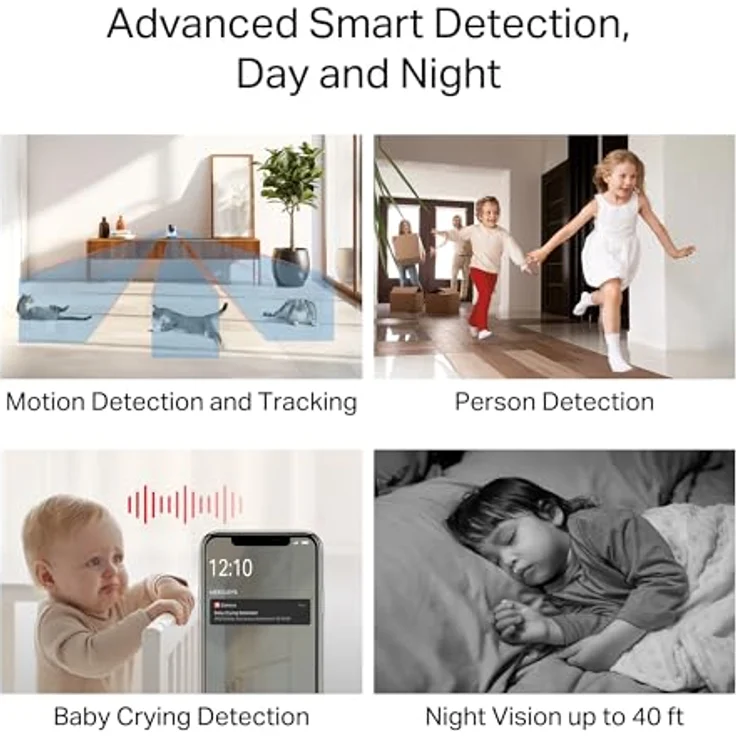 Mercusys MC210, Pan/Tilt Home Security Wi-Fi Kamera mit 2K 3 MP Video, Nachtsicht, Zwei-Wege-Audio, 512 GB microSD Unterstützung – Bild 4