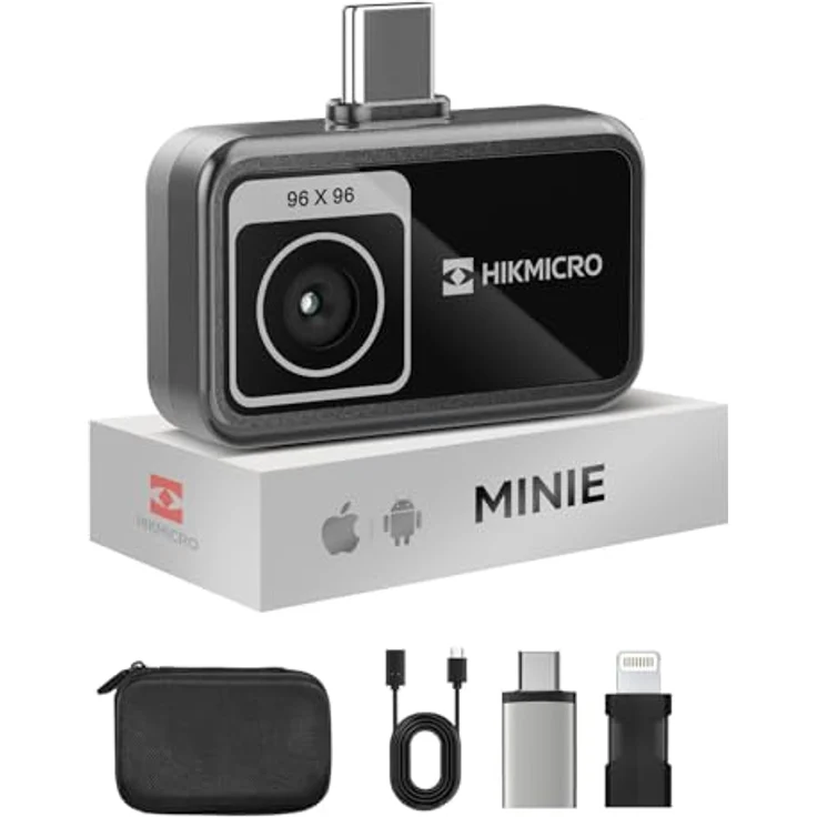 HIKMICRO Mini E Wärmebildkamera, -20 bis 400 °C, 96 x 96 Pixel, 25 Hz, kompakt für Hausinspektionen – Bild 1
