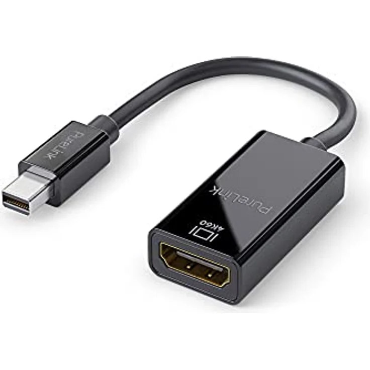 PureLink Mini DisplayPort auf HDMI Adapter, 4K Ultra HD 60Hz, 18GB/s Bandbreite, vergoldete Steckkontakte, 0,15m, schwarz – Bild 1
