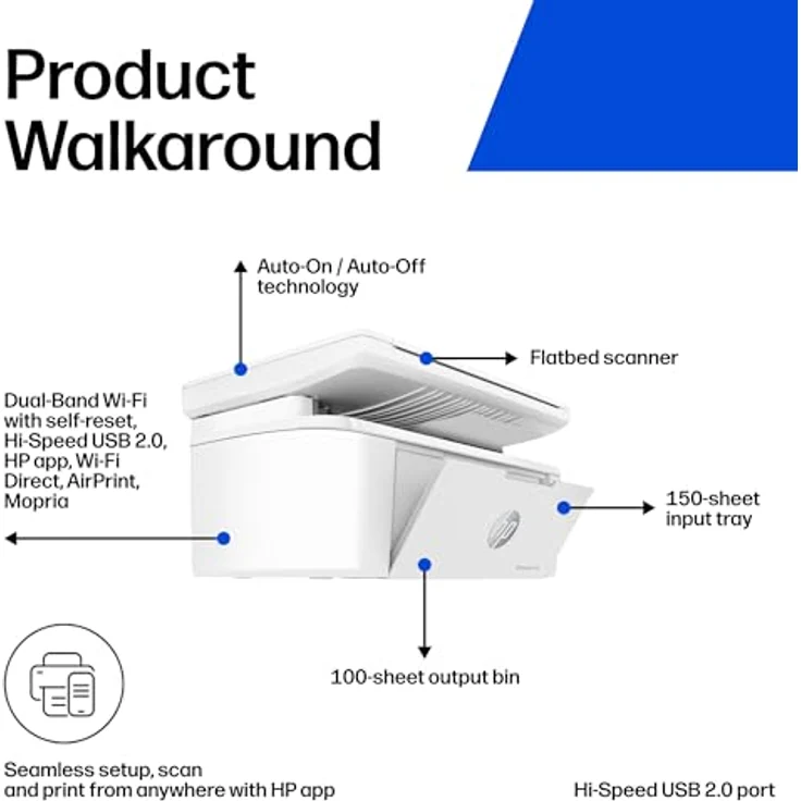 HP LaserJet Pro MFP M140w Wireless Weiß, Multifunktionsdrucker für Zuhause – Bild 4