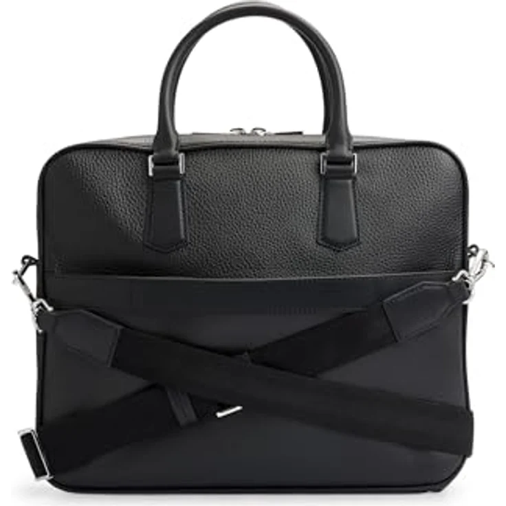 BOSS Aktentasche New Crosstown_S, Laptop-Tasche aus hochwertigem Rindsleder, schwarz – Bild 2