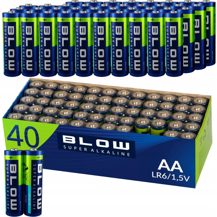 Blow Alkalibatterien AA LR6 1,5 V, 40er-Pack für Elektronikgeräte