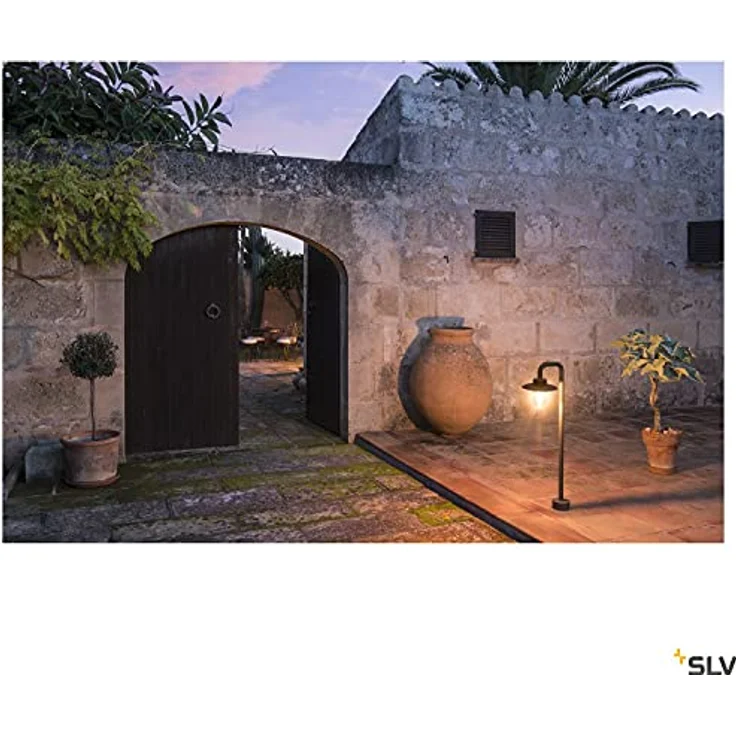 SLV LED Pollerleuchte MOLAT, Laterne | Standleuchte Außen-Beleuchtung im Industrie-Design | Outdoor Wege-Leuchte, Kandelaber, Sockellampe, Garten-Beleuchtung, Gartenleuchte | E27, max. 60W – Bild 5