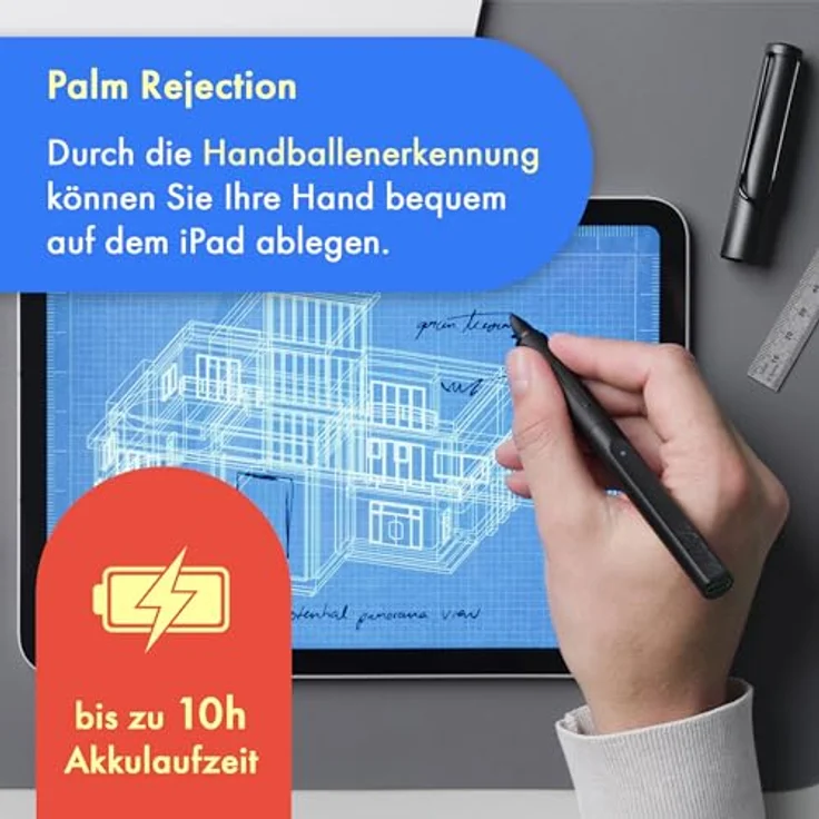 LAMY Safari Note+ All Black iPad Stift – iPad Pencil mit Palm Rejection, Druck-/Neigungssensitivität & bis zu 10 Stunden Akkulaufzeit – Bild 3