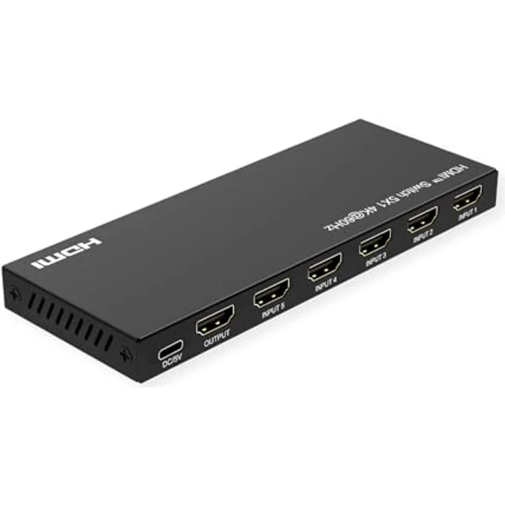 ROLINE 4K HDMI Switch 5-Fach, mit Fernbedienung, 4K2K Unterstützung, schwarzes Gehäuse – Bild 2