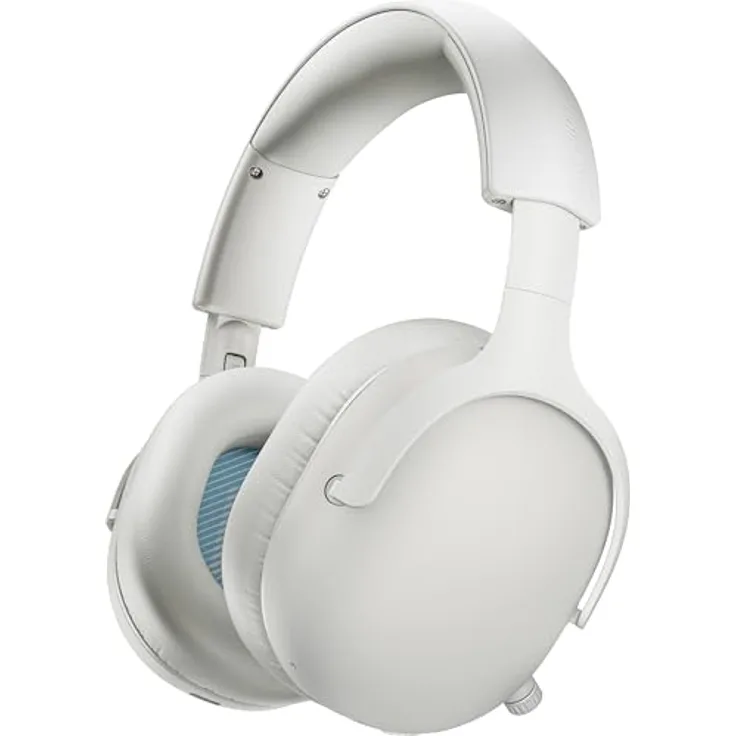 MEDION HX-1 Plus Over Ear Kopfhörer, kabellos mit Feed Forward Noise Cancelling, Bluetooth 6.0, 100 Stunden Akkulaufzeit, IPX4 Spritzwasserschutz, Monochrome
