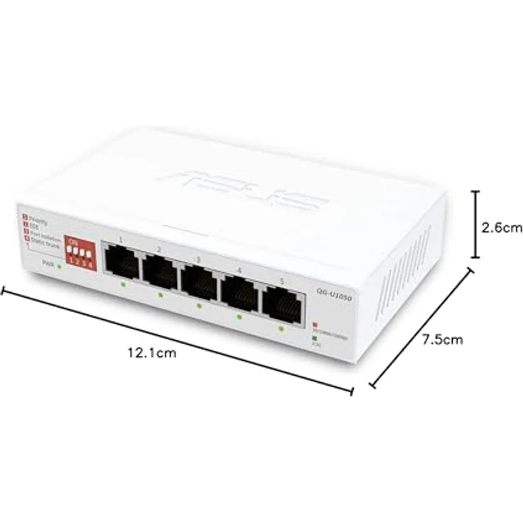 ASUS QG-U1050 5-Port 2.5G Switch, Netzwerk Switch mit 2.5G-Ports, Plug and Play, Weiss – Bild 6
