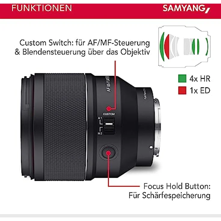Samyang AF 85mm F1,4 II FE für Sony E – Autofokus Vollformat & APS-C Portait Festbrennweite für spiegellose Systemkameras Alu Gehäuse Wetterschutz Objektiv – Bild 3