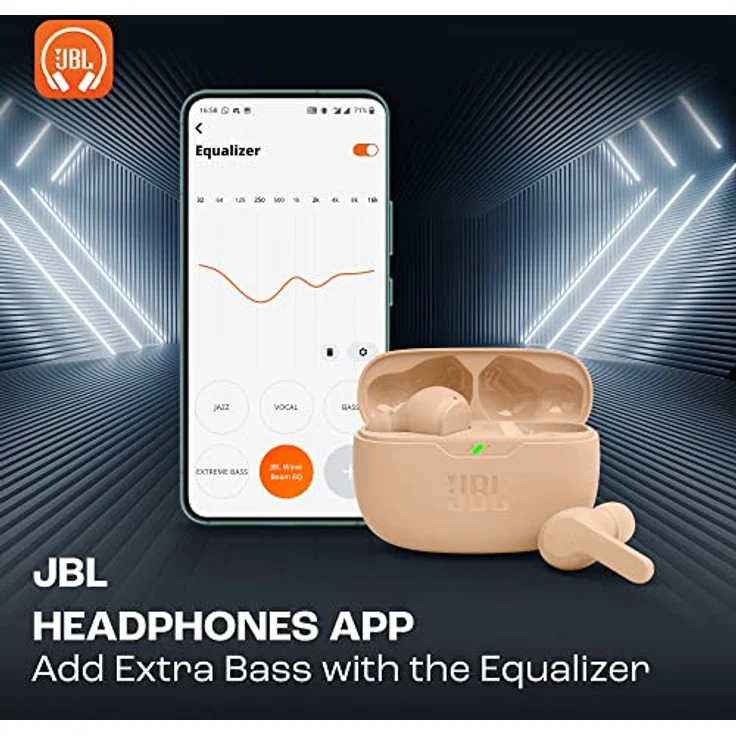 JBL Wave Beam – Kabellose In-Ear Ohrhörer mit IP54 und IPX2 Wasserdichtigkeit – Freisprechfunktion und 32 Stunden Akkulaufzeit – In Beige – Bild 3