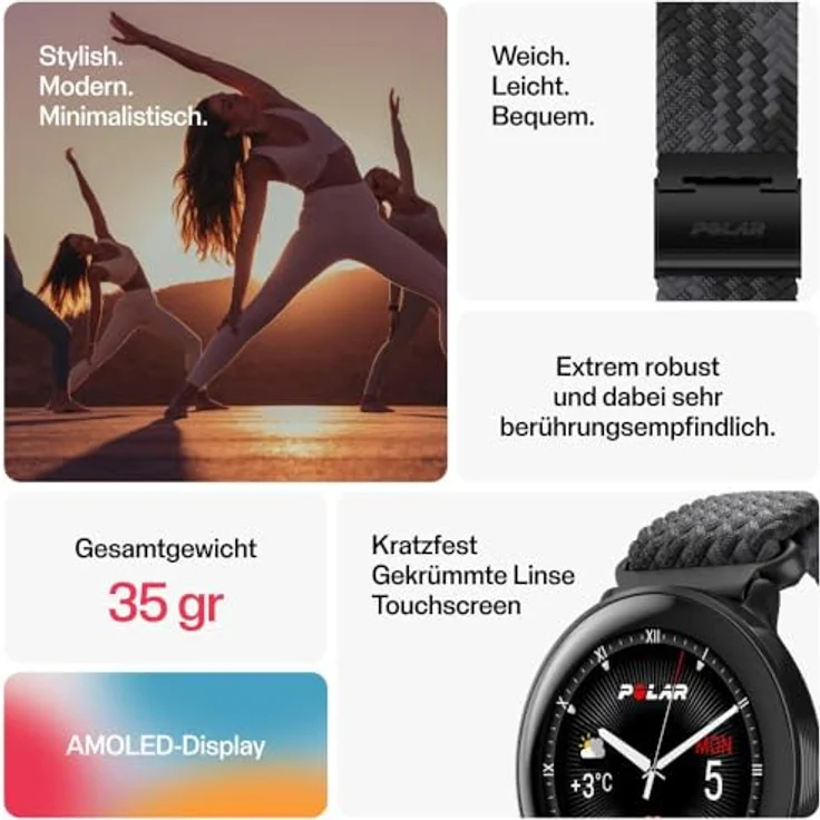Polar Ignite 3 – Fitness- & Wellness-Smartwatch mit GPS & geflochtenes Armband, Schlafanalyse, AMOLED-Display, 24/7-Activity Tracker, HF, personalisierten Trainingseinheiten, Echtzeit-Sprachführung in blau – Bild 2