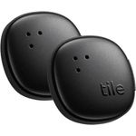Tile by Life360 Sticker (2024) - Bluetooth-Tracker, Fernbedienungsfinder und Gegenstandsfinder für Fahrräder, Brillen. iOS- & Android-kompatibel. 2er-Pack (Schwarz)