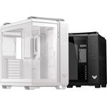 ASUS TUF Gaming GT502 Horizon TG ARGB White, Zweikammer-Gehäuse mit Panoramadesign, 4 vorinstallierte ARGB-Lüfter, High-Speed USB Type-C