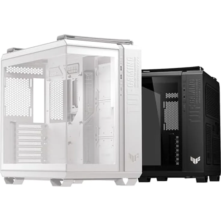 ASUS TUF Gaming GT502 Horizon TG ARGB White, Zweikammer-Gehäuse mit Panoramadesign, 4 vorinstallierte ARGB-Lüfter, High-Speed USB Type-C