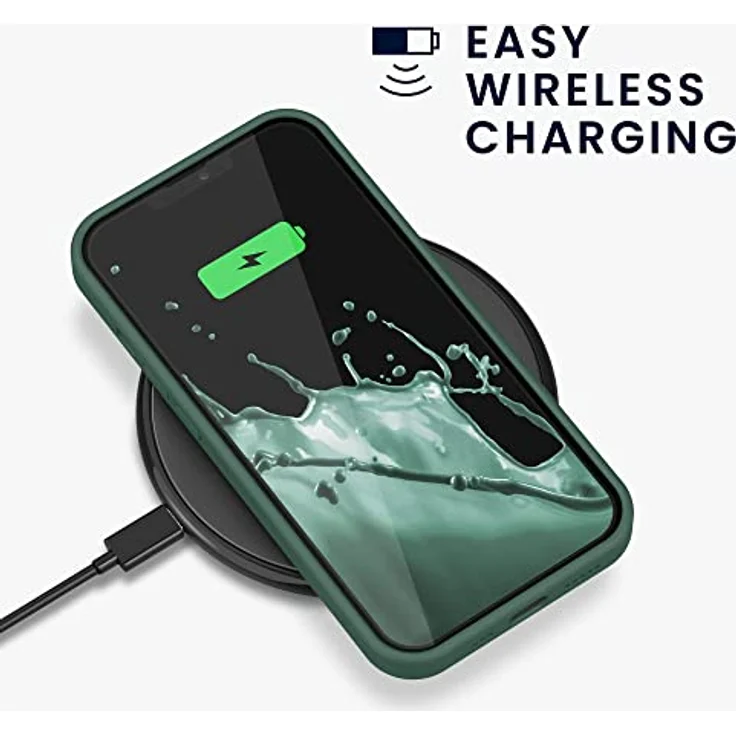 kwmobile Handyhülle für iPhone 13, Silikon Case in Tannengrün, kabelloses Laden, flexible und rutschfeste Schutzhülle – Bild 5