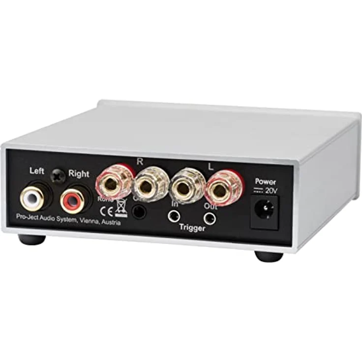 Pro-Ject Amp Box S3, Mikro-audiophiler Stereo-Endverstärker mit 2 x 50 W, Triggeranschluss, Silber – Bild 2