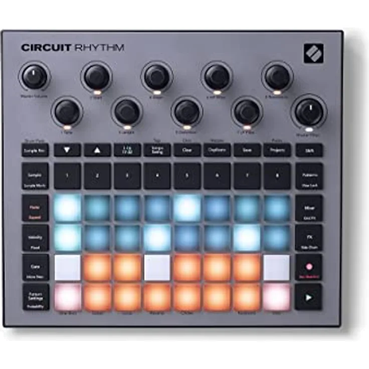 Novation Circuit Rhythm: Sampler und Groovebox mit acht Sample-Spuren für die Erstellung und Performance von Beats.