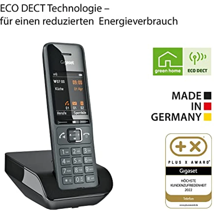 Gigaset Comfort 520 - Schnurloses DECT-Telefon - Elegantes Design - Brilliante Audioqualität auch beim Freisprechen - Komfort Anrufschutz - Adressbuch mit 200 Kontakten, titan-schwarz – Bild 5
