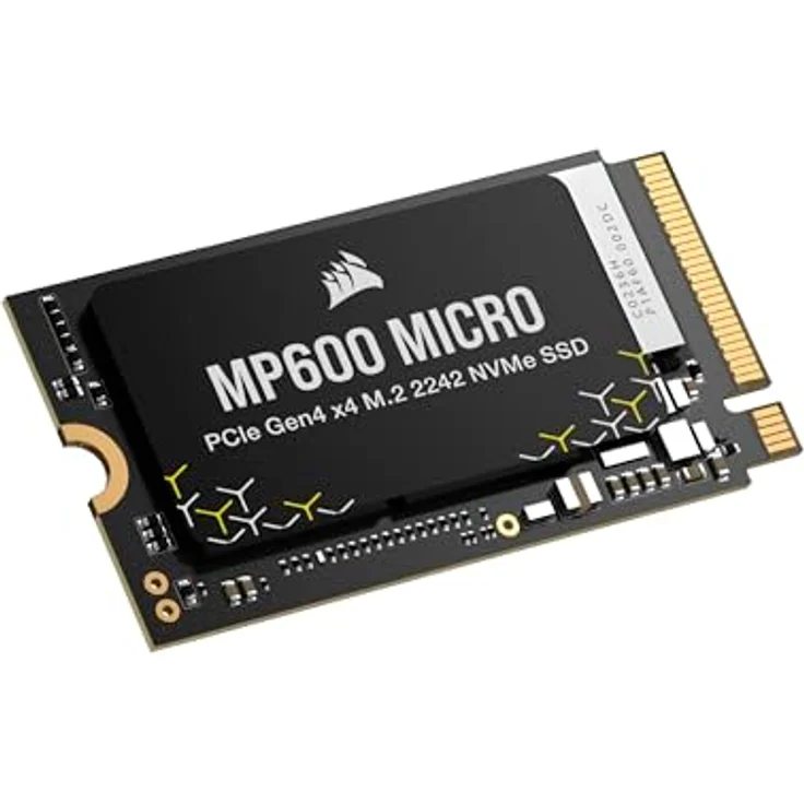 Corsair MP600 Micro 1TB M.2 NVMe PCIe x4 Gen4 SSD, Bis zu 7.000MB/Sek. Sequentielles Lesen, M.2 2242, hohe Dichte 3D TLC NAND, kompatibel mit Lenovo Legion Go und dünnen Notebooks, Schwarz – Bild 1