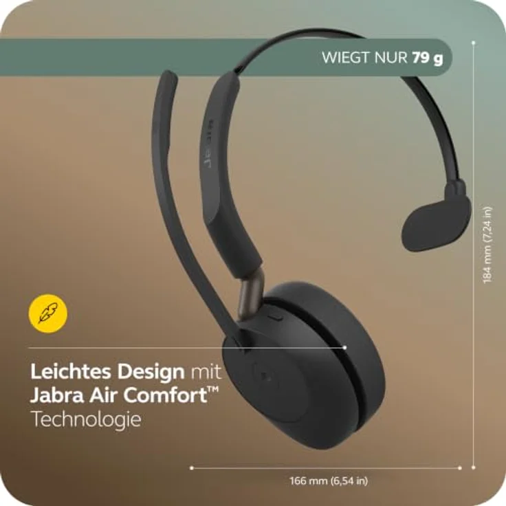 Jabra Evolve3 65 Mono, LINK 390c, MS On Ear Bluetooth® Headset mit Geräuschunterdrückung, kabellos, schwarz – Bild 6