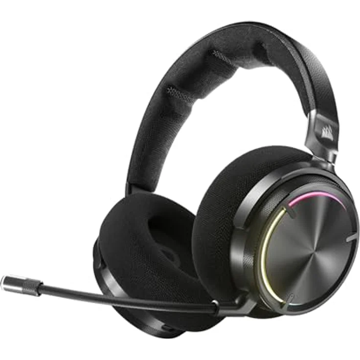 Corsair Virtuoso Max Wireless, Gaming Headset mit Dolby Atmos, aktiver Geräuschunterdrückung, Schwarz – Bild 1