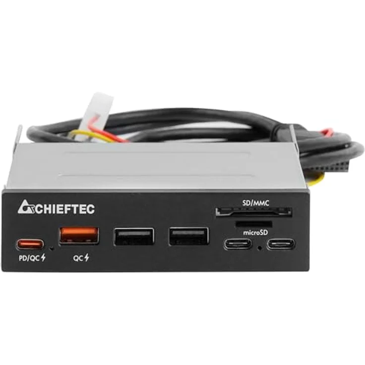 Chieftec CRD-908H, multifunktionaler Kartenleser mit USB 3.2 Gen1, 6 Anschlüssen, schwarz – Bild 2