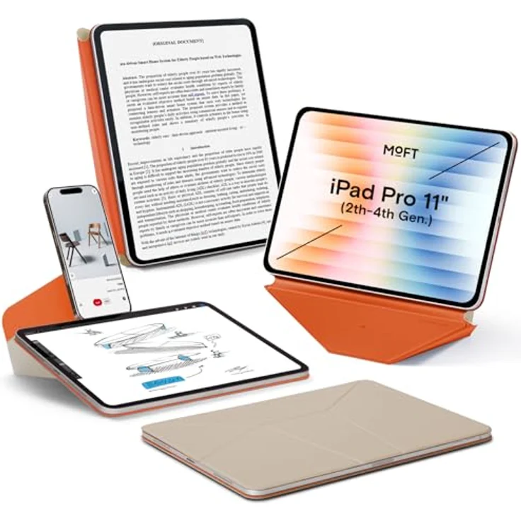 MOFT Dynamic Folio Hülle für iPad Pro 11" (M5 2025 / M4 2024), ergonomisch verstellbar mit 20+ Winkeln, leicht und stabil mit magnetischem Halt – Bild 1