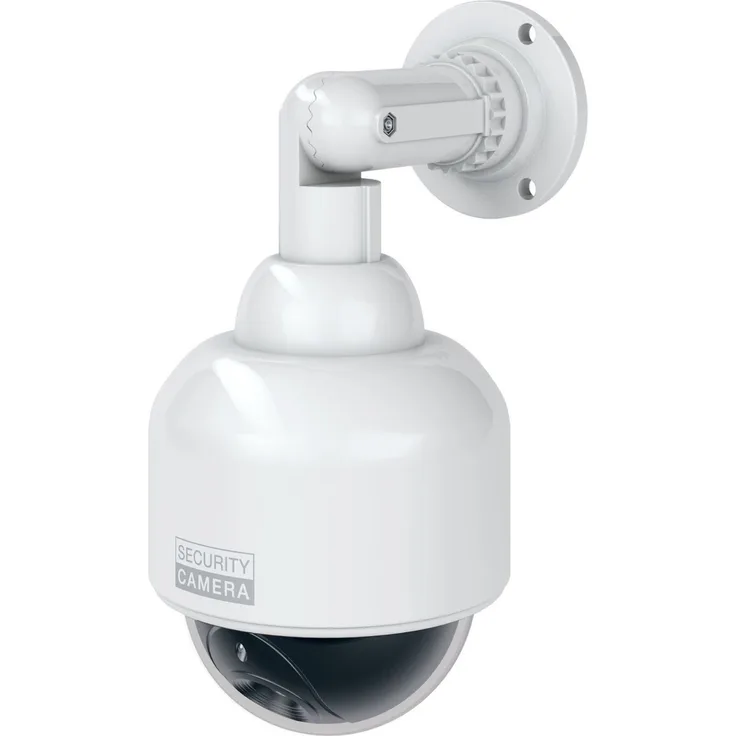 BASI CCD Kamera-Attrappe mit rotem Blinklicht, täuschend echte Nachbildung - IP23 - inkl. Befestigungsmaterial - 1000-0302
