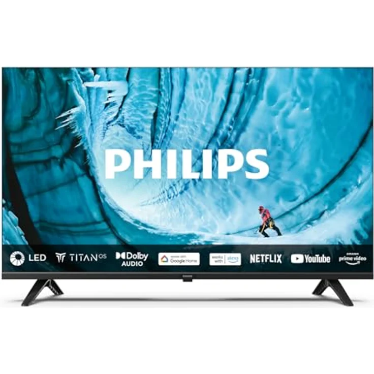 PHILIPS 75PUS7009 4K LED Smart TV - 75-Zoll Display mit Pixel-präziser Ultra HD Titan OS Plattform und Dolby Atmos-Klang - Schwarz – Bild 1
