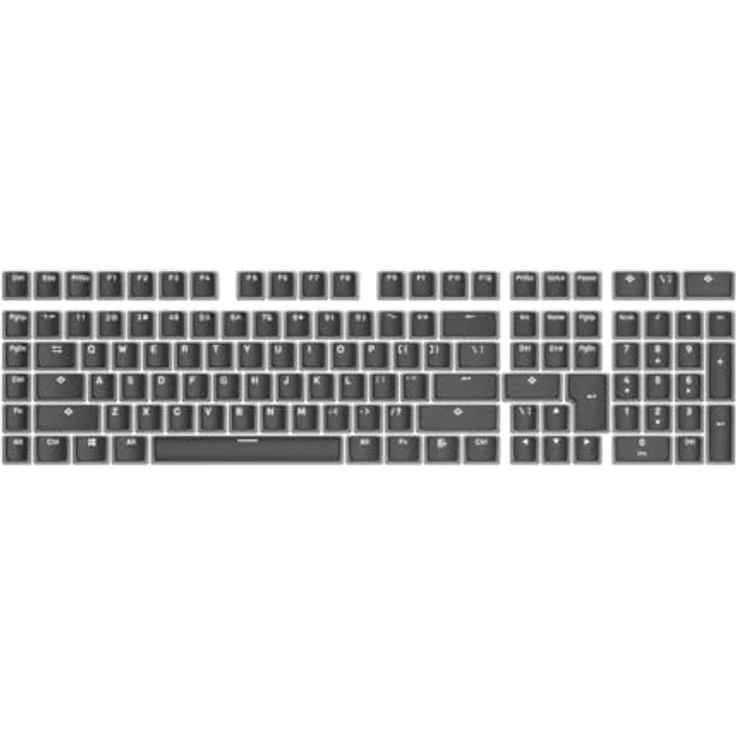 Urage PBT Pudding Keycap Tastatur, QWERTY US/UK, Schwarz und Durchscheinend – Bild 2