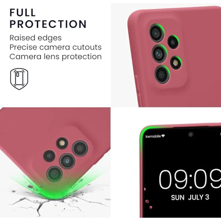 kwmobile Handyhülle für Samsung Galaxy A53 5G - weiches TPU Silikon Case in Dark Rose, rutschfest und reißfest – Bild 3