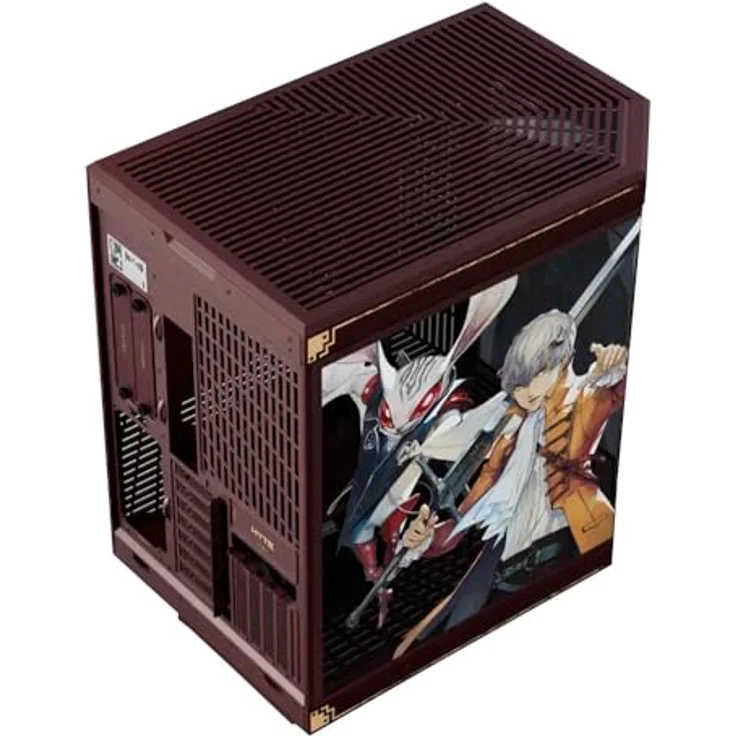 HYTE Y70 Metaphor: ReFantazio PC-Gehäuse, Midi-Tower E-ATX, Panorama-Glas mit Charakterdesigns, bordeauxrot – Bild 6