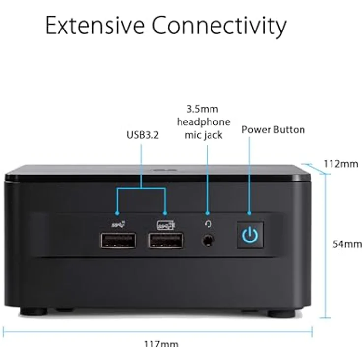 ASUS NUC 12 Pro Slim Kit RNUC12WSKI700000I, Desktop-PC mit Intel Core i7 1260P, Intel Iris XE Grafik, Intel WiFi 6E – Bild 3