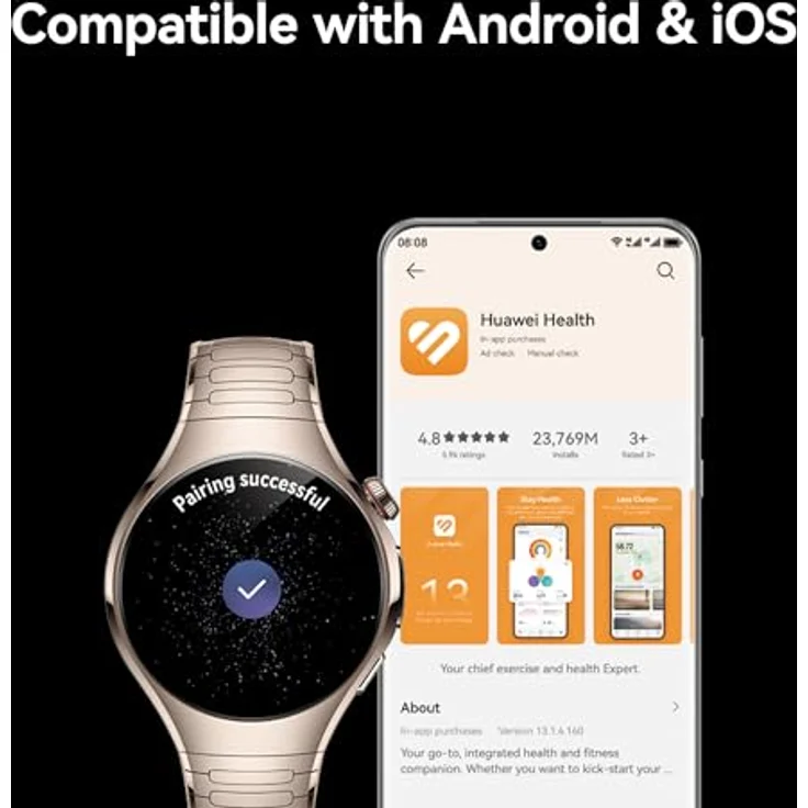 Huawei Watch 5 (42mm), Smartwatch mit Metallgehäuse und Fluorelastomer Armband in Aurora Grün, Fitness-Tracking und Gesundheitsüberwachung – Bild 10