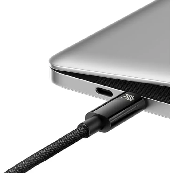 Baseus Tungsten Gold USB Type-C zu USB Type-C Kabel, 240 W, 480 Mbit/s, 3 m, Schwarz – Bild 3