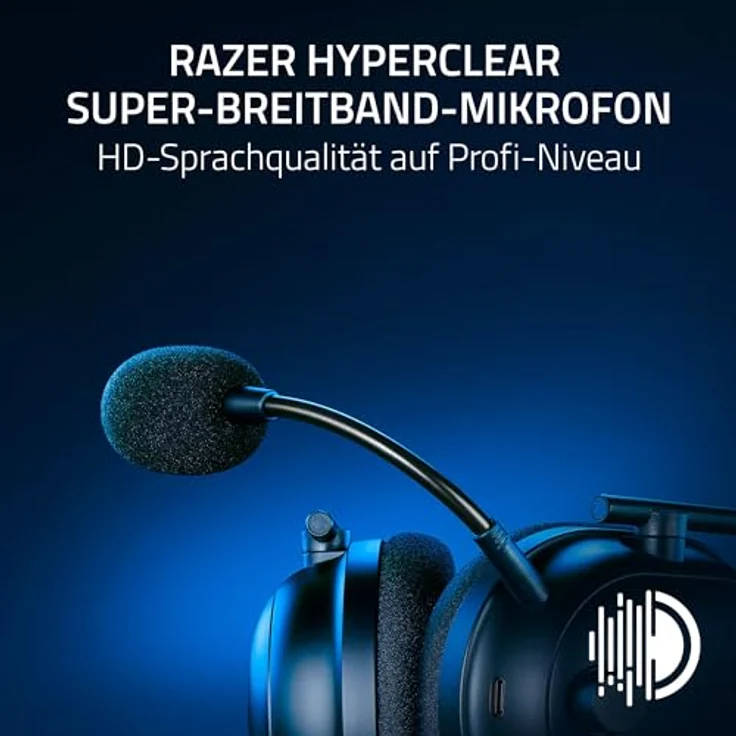 Razer Blackshark V2 Pro (Playstation) - Kabelloses Konsolen E-Sport Headset für PS5 (Triforce 50mm Treiber, HyperSpeed Wireless, FPS-Audioprofile, abnehmbares HyperClear Mikrofon) Schwarz – Bild 2