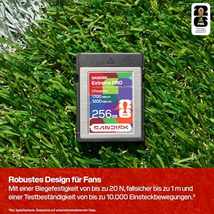 SanDisk Extreme PRO CFexpress Type B, 256 GB, 1700 MB/s Lesegeschwindigkeit, 1200 MB/s Schreibgeschwindigkeit, tropfsicher, Schwarz, Silber – Bild 5