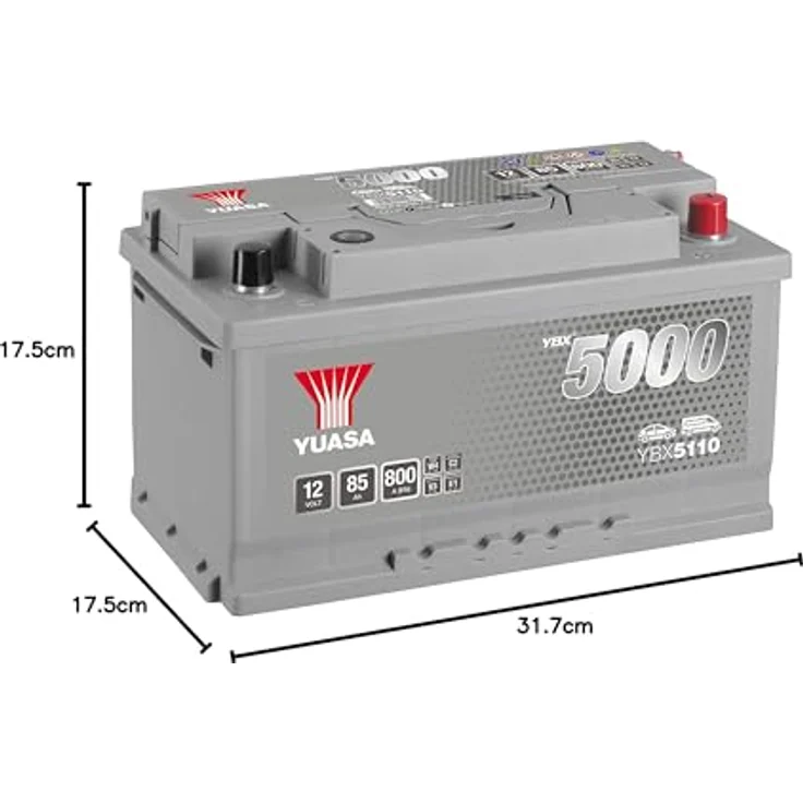 Yuasa Silver High Performance Autobatterie 12V 85Ah, Poltyp T1, Qualität und Leistung gemäß Erstausrüstung – Bild 2