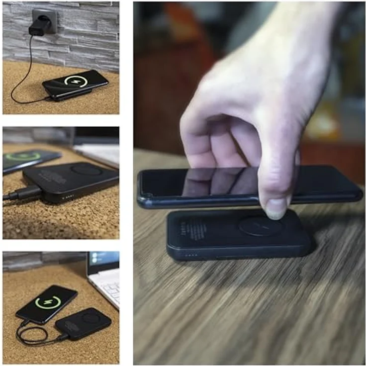 EMOS Micro Wireless Powerbank 5000 mAh, PD 20 W + Magnetisch 15 W, Fast-Charging, Passthrough, Schwarz – Bild 4