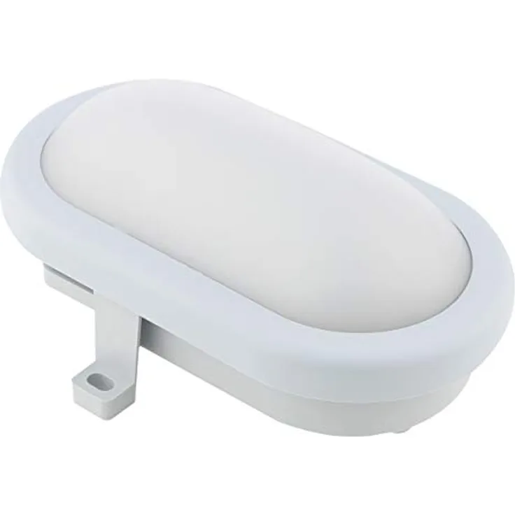 REV 2101010430 Ovalleuchte, LED Kellerlampe-Wandlampe oval, IP44, 5,5W, bis 25.000h, grau