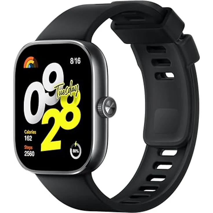 Xiaomi Redmi Watch 4 Smartwatch mit 1.97" AMOLED-Display mit 390 x 450 Pixel und 60Hz, Bis zu 20 Tage Akkulaufzeit, HyperOS, Herzraten- und Blutsauerstoffmessungen - Obsidian Schwarz – Bild 1
