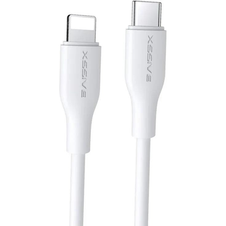 Xssive 20W 3 Meter USB-C zu iPhone Datenkabel, 2.4A Schnell-Ladekabel in Weiß, flexibles Lade- und Synchronisationskabel
