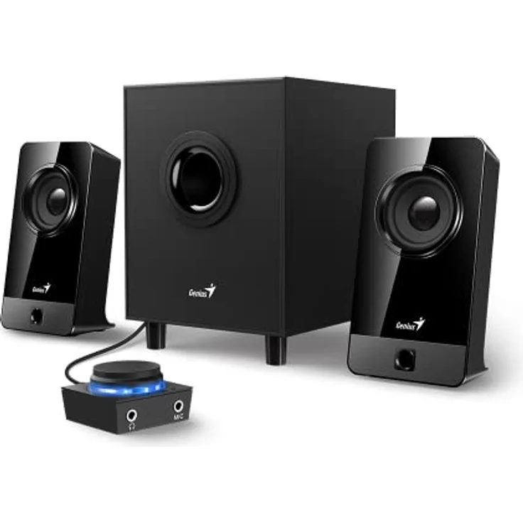 Genius Set 2.1 SW-2.1 300X PC-Lautsprecher, 10 Watt RMS, Schwarz – Bild 1