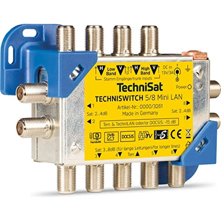 TechniSat TECHNISWITCH 5-8 MINI LAN, Multischalter - Satverteiler inkl. LAN für 8 Teilnehmer, 100m Entfernung überbrückbar, inkl. DOCSIS-Signal-Übertragung – Bild 3