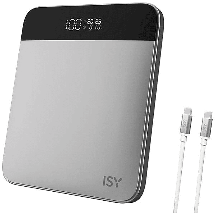 ISY INP-1000 Laptop Powerbank, 20.000 mAh, Grau, 4x USB-Ausgänge mit 100W Power Delivery 3.1
