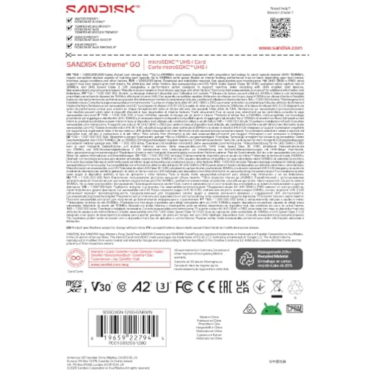 SanDisk Extreme Go, microSDHC UHS-I, 128 GB, A2, V30, UHS-I U3 – Bild 4